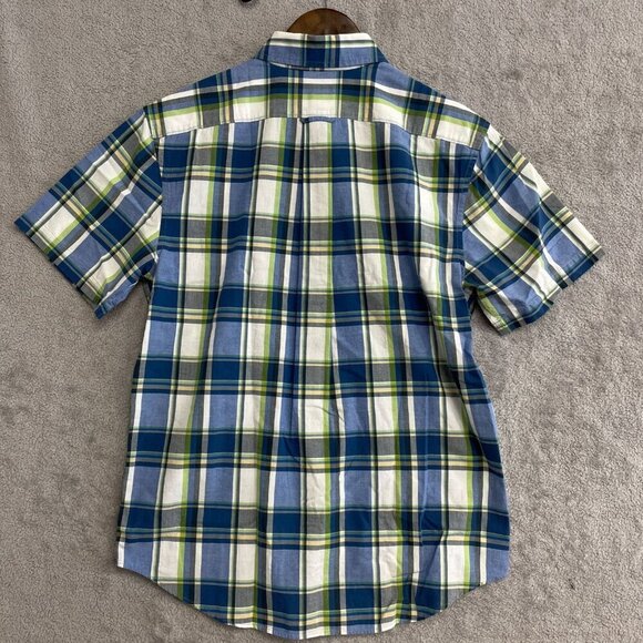 NWOT Lands' End Men's M Tailored Fit Plaid Short Sleeve Button down Shirt - Picture 2 of 7